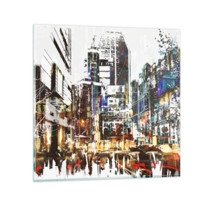 Glass picture - Sparkling City - 30x30 cm