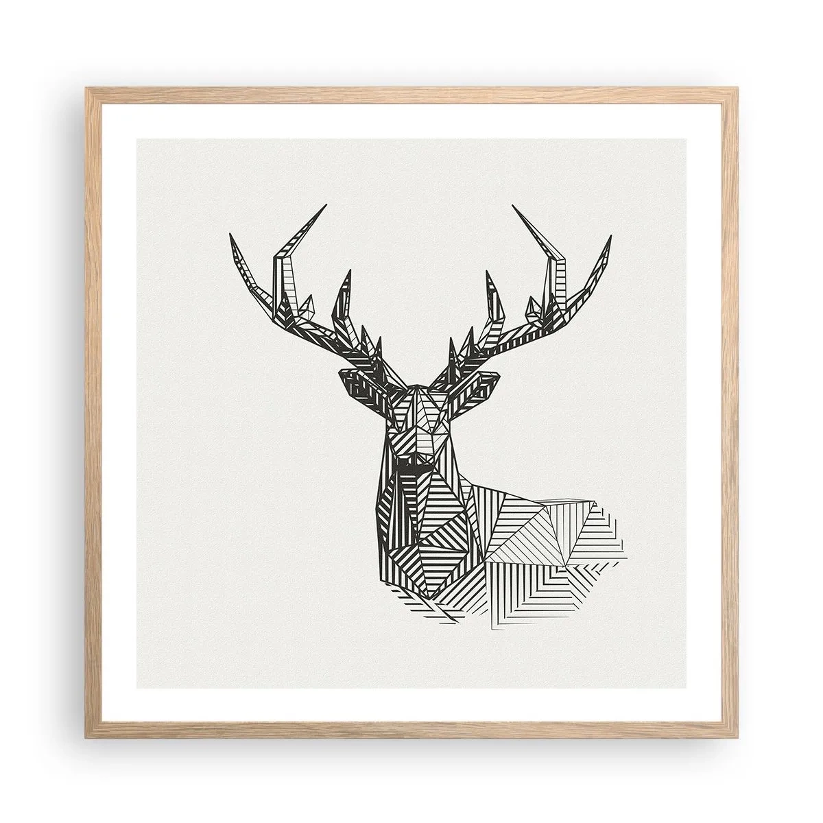 Poster in light oak frame - Derr in Cubist Style - 60x60 cm