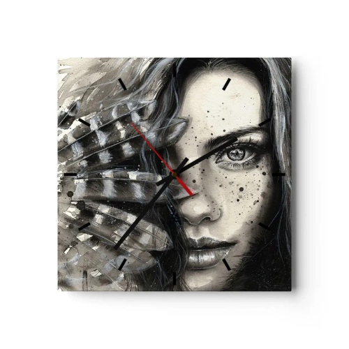 Wall clock - Clock on glass - Wild Beauty - 40x40 cm