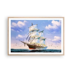Poster in light oak frame - Proudly with Wind - 91x61 cm