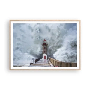 Poster in light oak frame - Roar of Waters, Whirr of the Wind - 100x70 cm