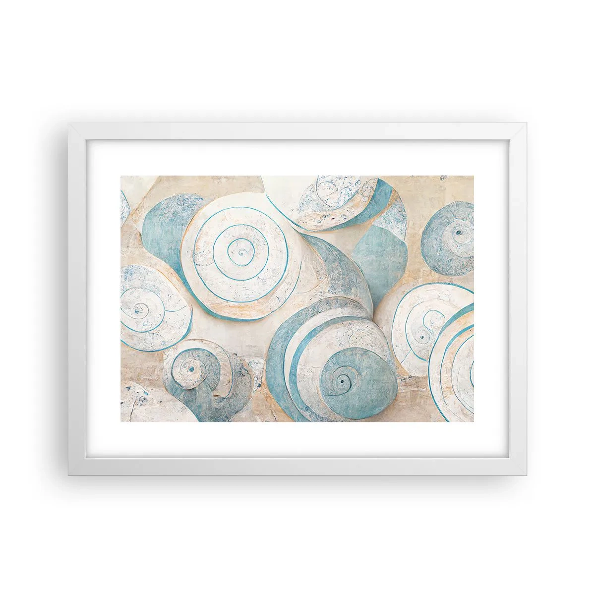 Poster in white frmae - What Does a Shell Hide? - 40x30 cm