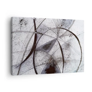 Canvas picture - Abstract lines and shapes in shades of gray and black - 70x50cm - Futuristic Fantasy - Modern wall decoration for the living room and bedroom ARTTOR