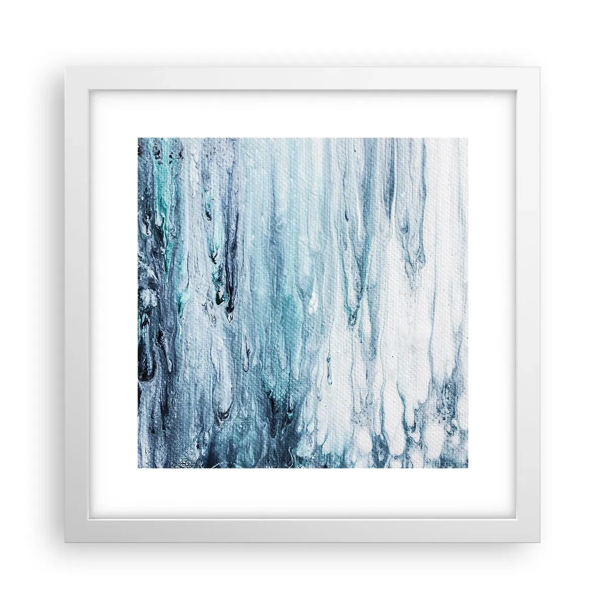 Poster in white frmae - Blue Icicles - 30x30 cm