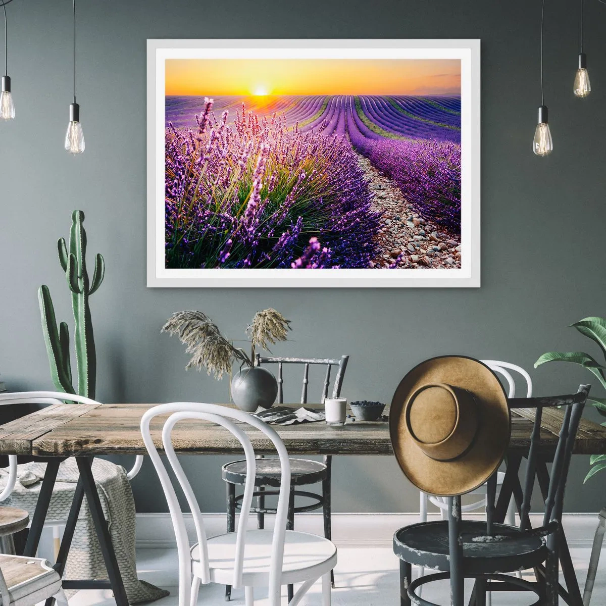 Poster in white frmae - Fragrant Field - 91x61 cm