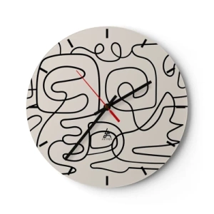 Wall clock - Clock on glass - Tracing - 40x40 cm