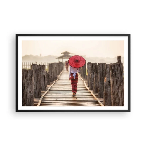 Poster in black frame - On an Old Bridge - 91x61 cm