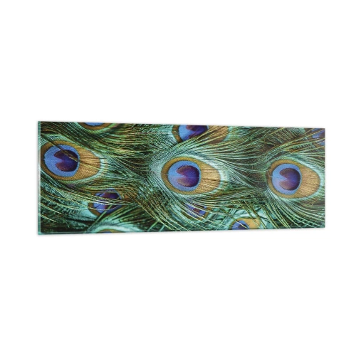 Glass picture - Peacock Eyes - 90x30 cm