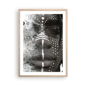 Poster in light oak frame - Dsicover Primordial Spirit - 50x70 cm