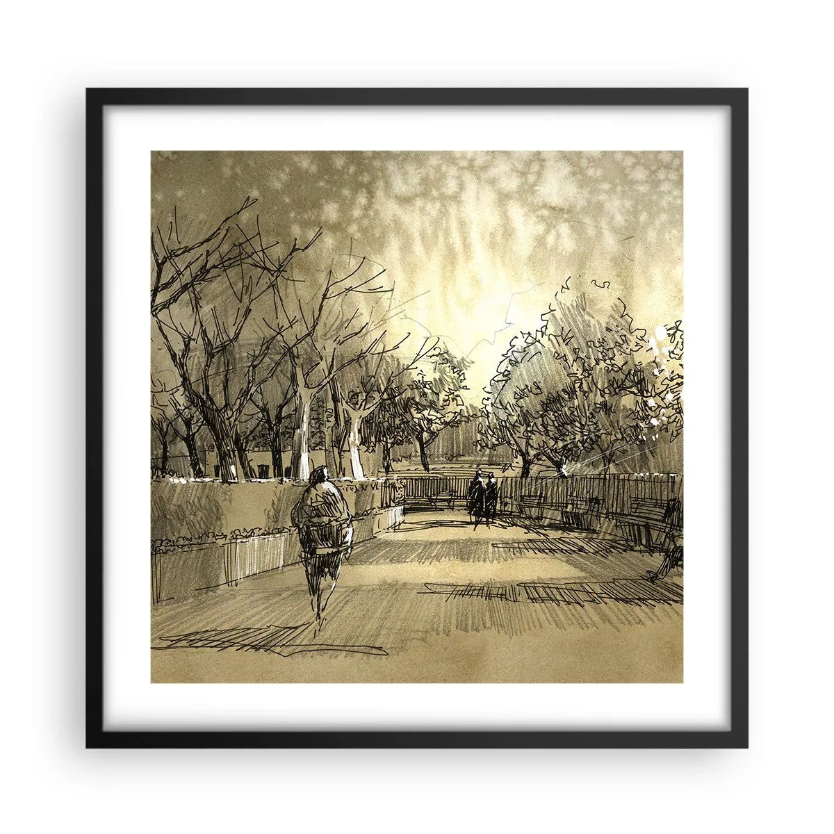 Poster in black frame - Moment Stopped with a Feather - 50x50 cm