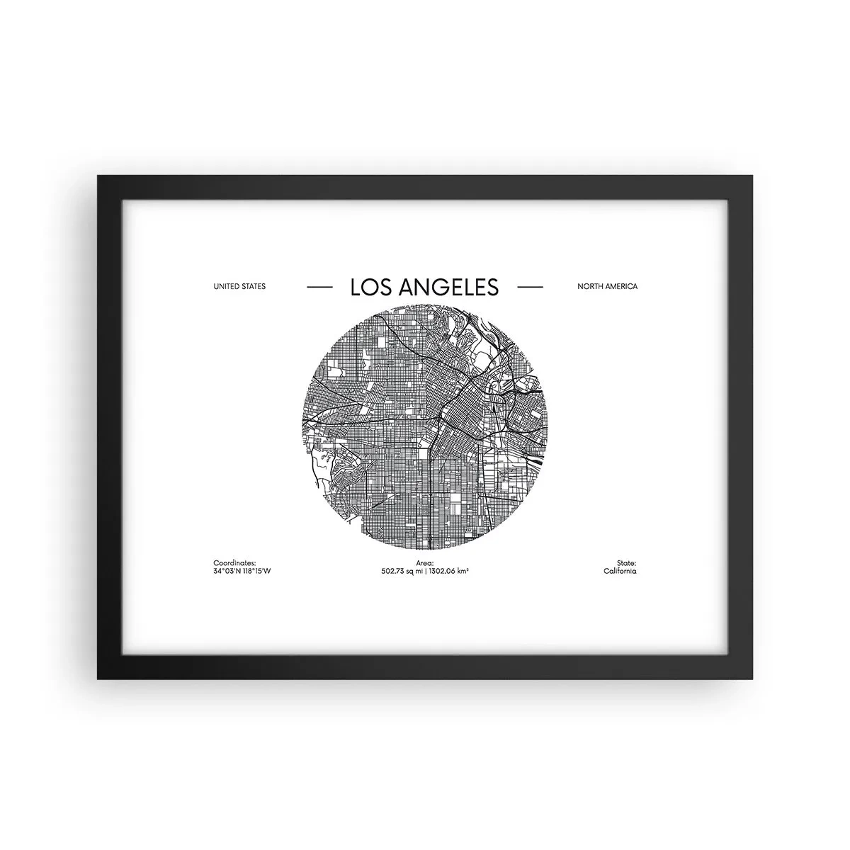 Poster in black frame - Anatomy of Los Angeles - 40x30 cm