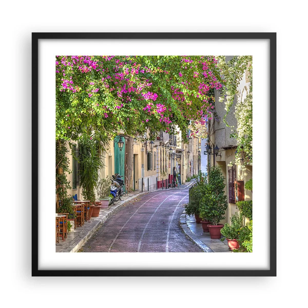 Poster in black frame - Blooming Alley - 50x50 cm