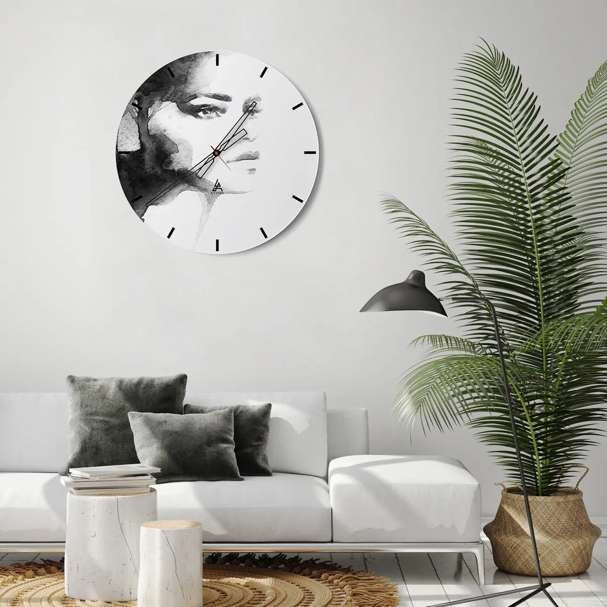 Wall clock - Clock on glass - Created from Mystery and Mist - 40x40 cm