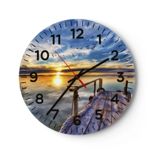 Wall clock - Clock on glass - Wind is Taking a Break - 40x40 cm