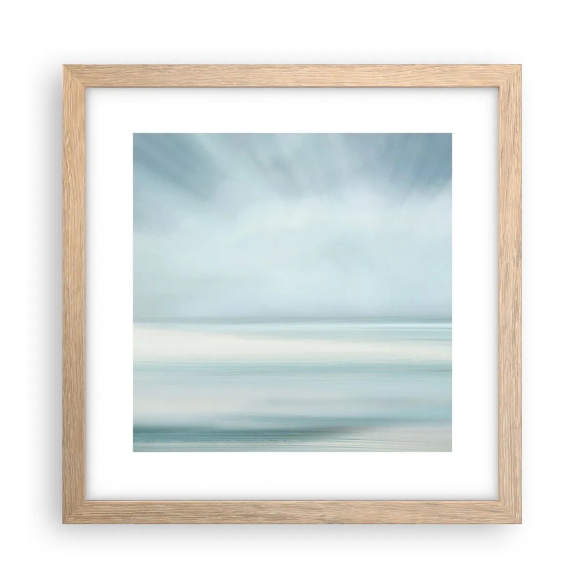 Poster in light oak frame - Calm up to the Horizon - 30x30 cm