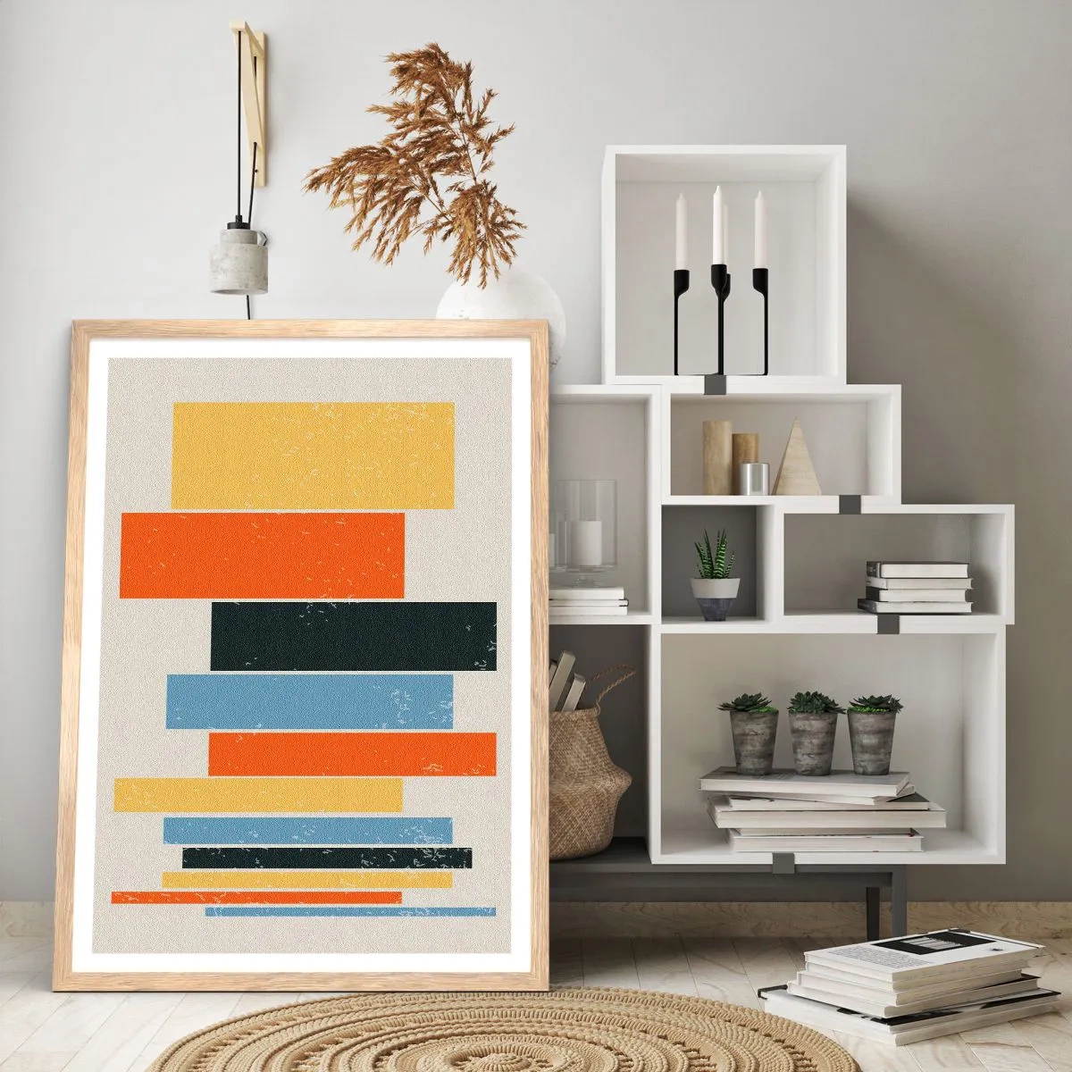 Poster in light oak frame - Notation of Music - 70x100 cm