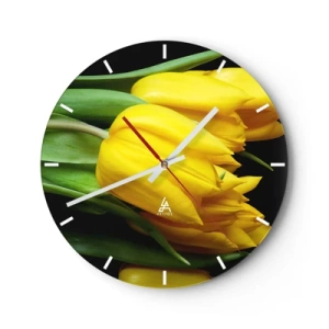 Wall clock - Clock on glass - Born from the Sun - 40x40 cm