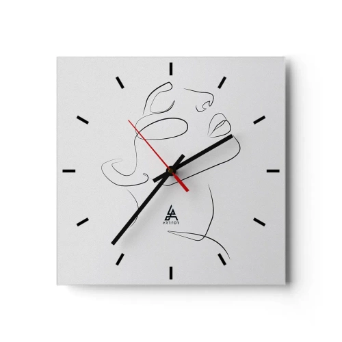 Wall clock - Clock on glass - Meanders of a Dream - 40x40 cm