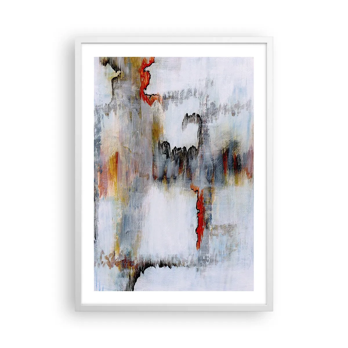 Poster in white frmae - With a Stick on Water - 50x70 cm