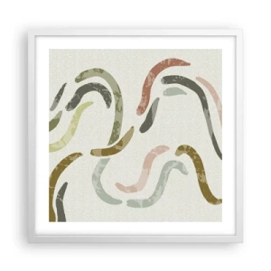 Poster in white frmae - Cheerful Dance of Abstraction - 50x50 cm