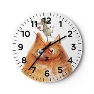 Wall clock - Clock on glass - Love Paradoxes - 30x30 cm