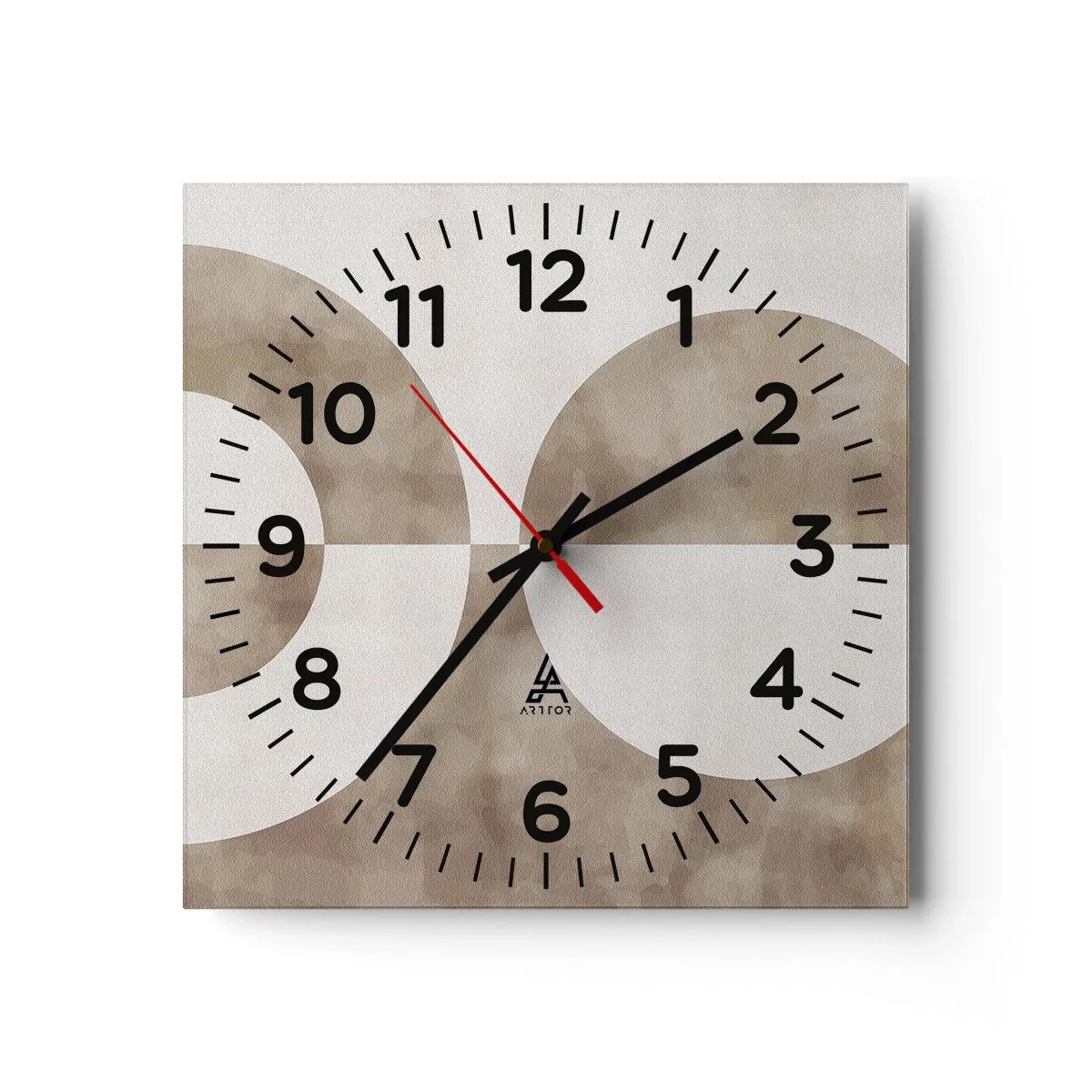 Wall clock - Clock on glass - Similarities and Differences - 40x40 cm
