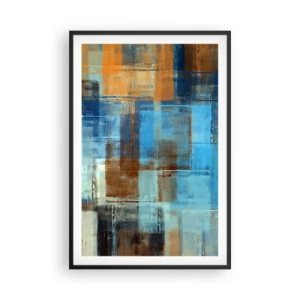 Poster in black frame - Through Blue Curtain - 61x91 cm