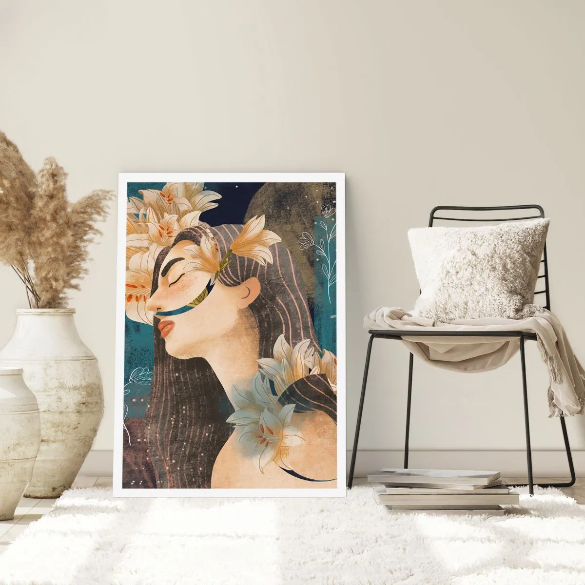 Poster - Tale of a Queen with Lillies - 50x70 cm
