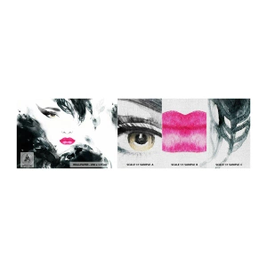 Photo Wallpaper Sample Premium Canvas - Watch out for Femme Fatale! - Abstraction, Woman's Face, Portrait of a Woman - 100x30 cm