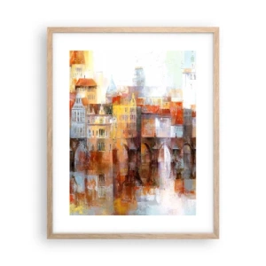 Poster in light oak frame - Under The Bridge It Is Also Pretty - 40x50 cm
