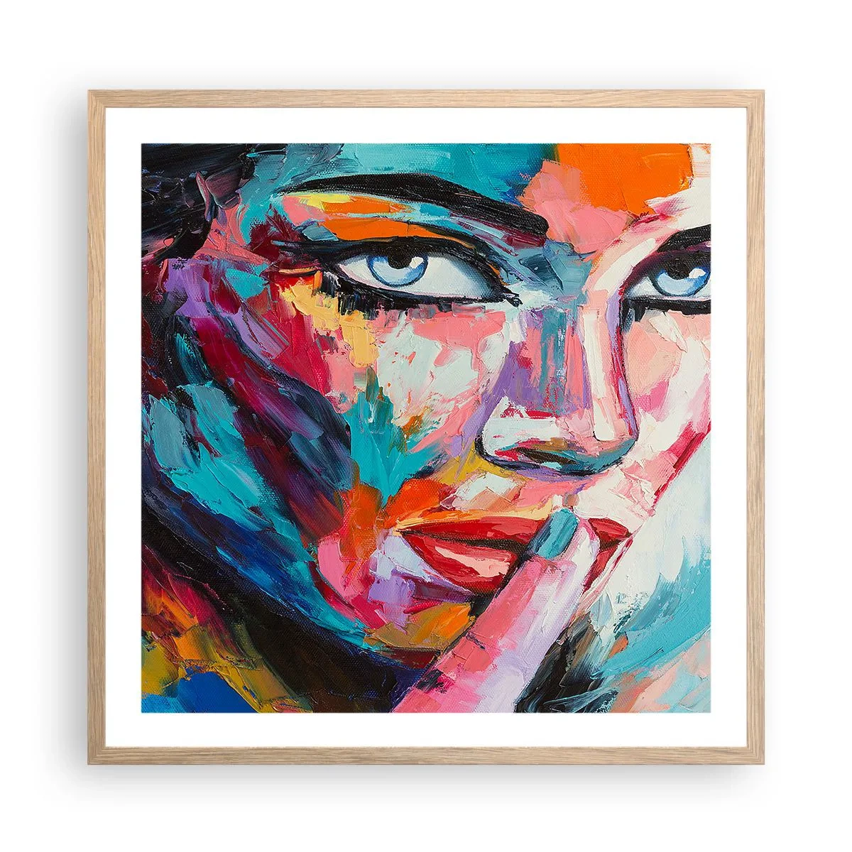 Poster in light oak frame - Our First Secret - 60x60 cm