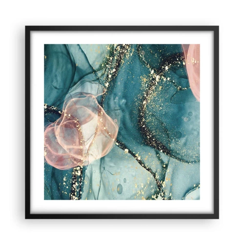 Poster in black frame - Silm Blue, Tulle Pink - 50x50 cm
