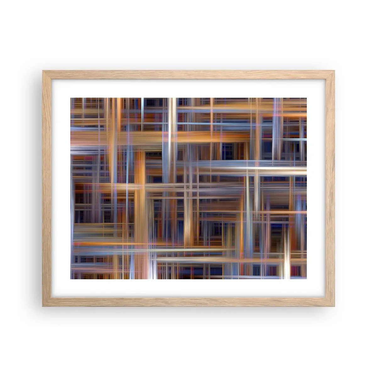 Poster in light oak frame - Light Woven - 50x40 cm
