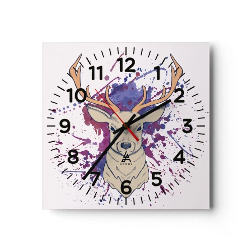 Wall clock - Clock on glass - Courage and Balance - 40x40 cm