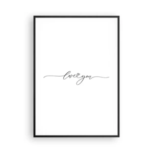 Poster in black frame - Black on White - 70x100 cm