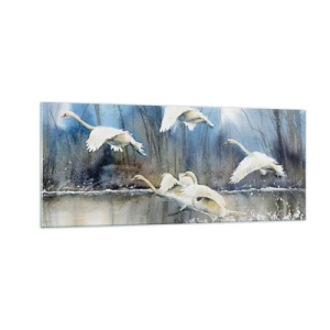 Glass picture - Like in a Fairy Tale about Wild Swans - 100x40 cm