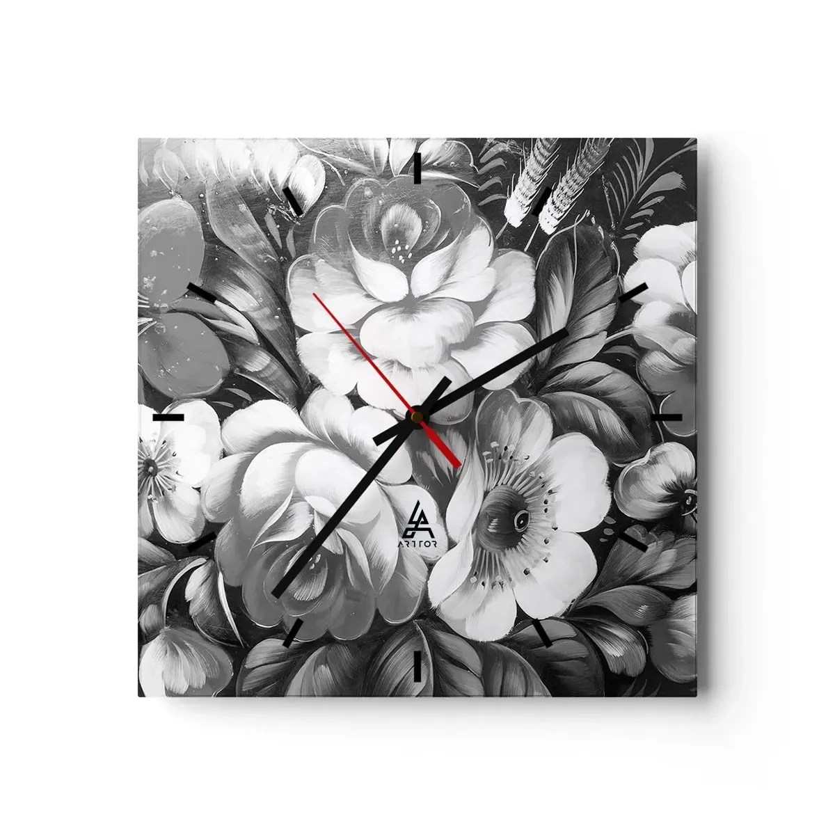 Wall clock - Clock on glass - Beautiful Even in Greyness - 30x30 cm