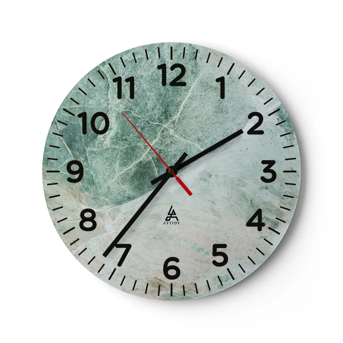Wall clock - Clock on glass - Noble Coolness of a Stone - 40x40 cm