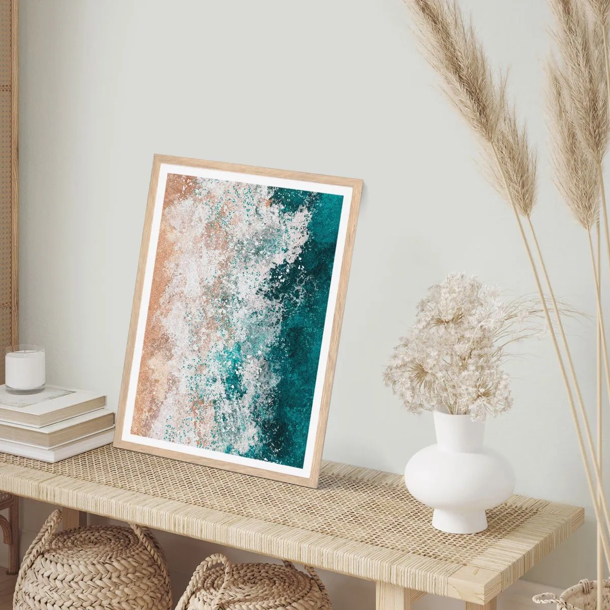 Poster in light oak frame - Sea Tales - 70x100 cm