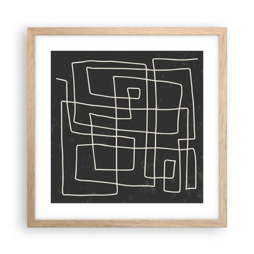 Poster in light oak frame - Not Too Straight - 40x40 cm