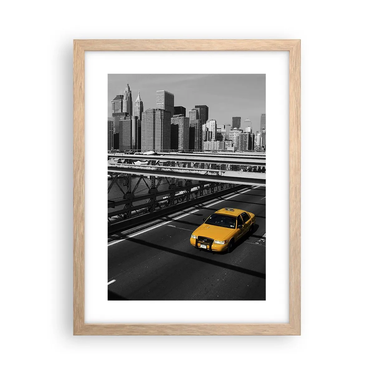 Poster in light oak frame - Colour of a Big City - 30x40 cm