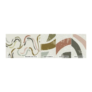 Photo Wallpaper Sample Standard Eco - Cheerful Dance of Abstraction - Pastel, Minimalistic, Bright - 100x30 cm