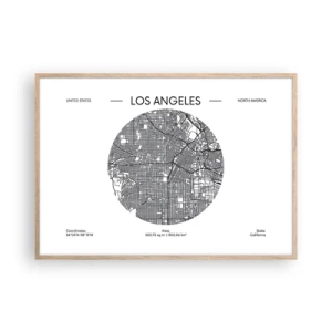 Poster in light oak frame - Anatomy of Los Angeles - 100x70 cm