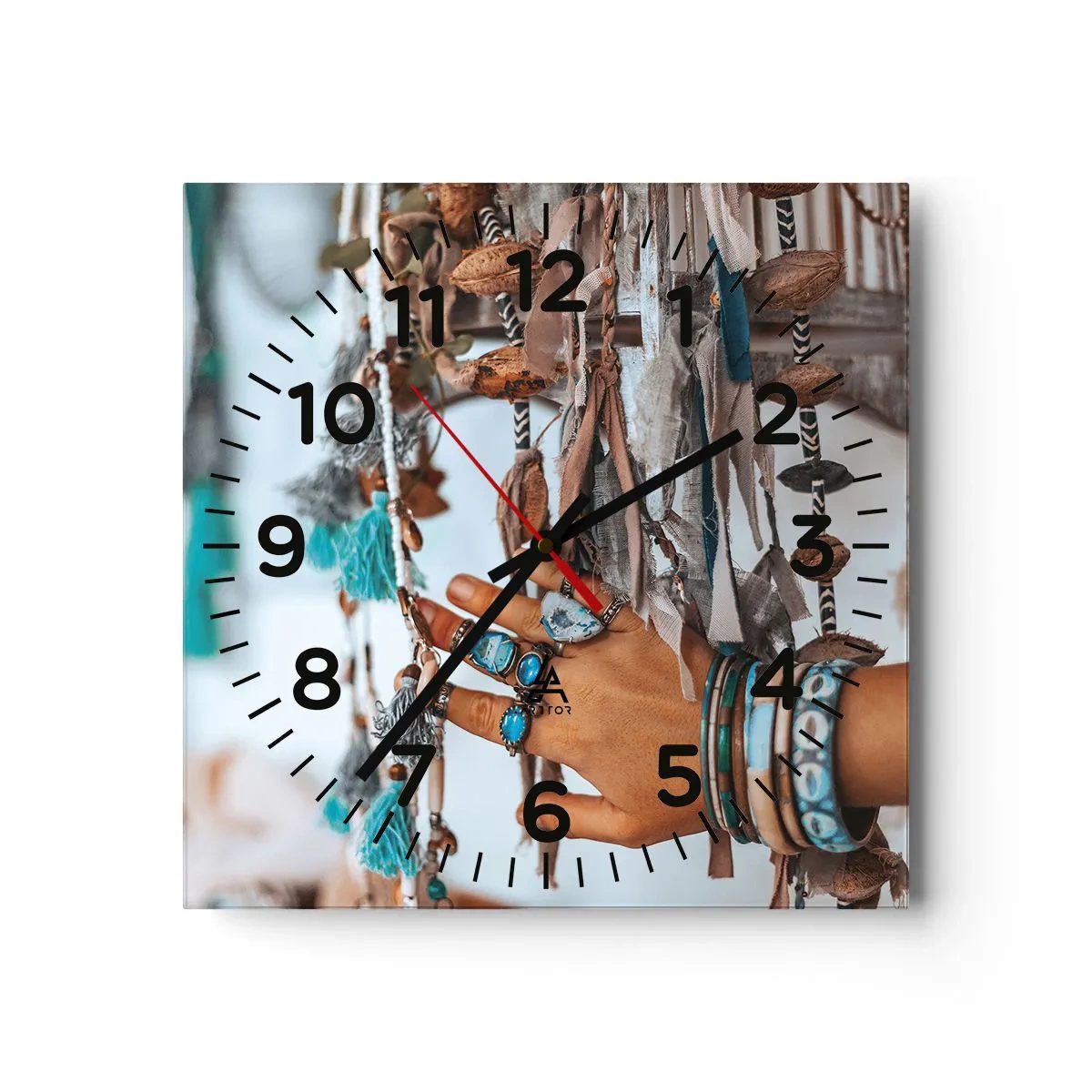 Wall clock - Clock on glass - Local Treasures - 40x40 cm