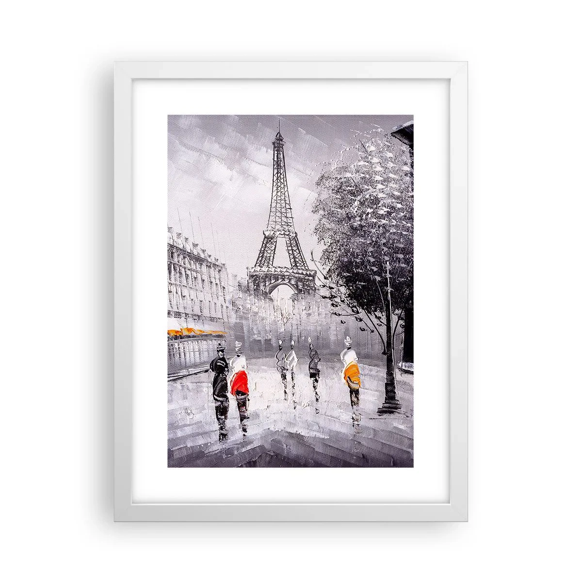 Poster in white frmae - Parisian Walk - 30x40 cm