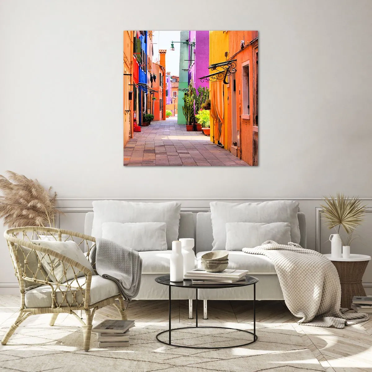 Glass picture - Rainbow Alley - 50x50 cm