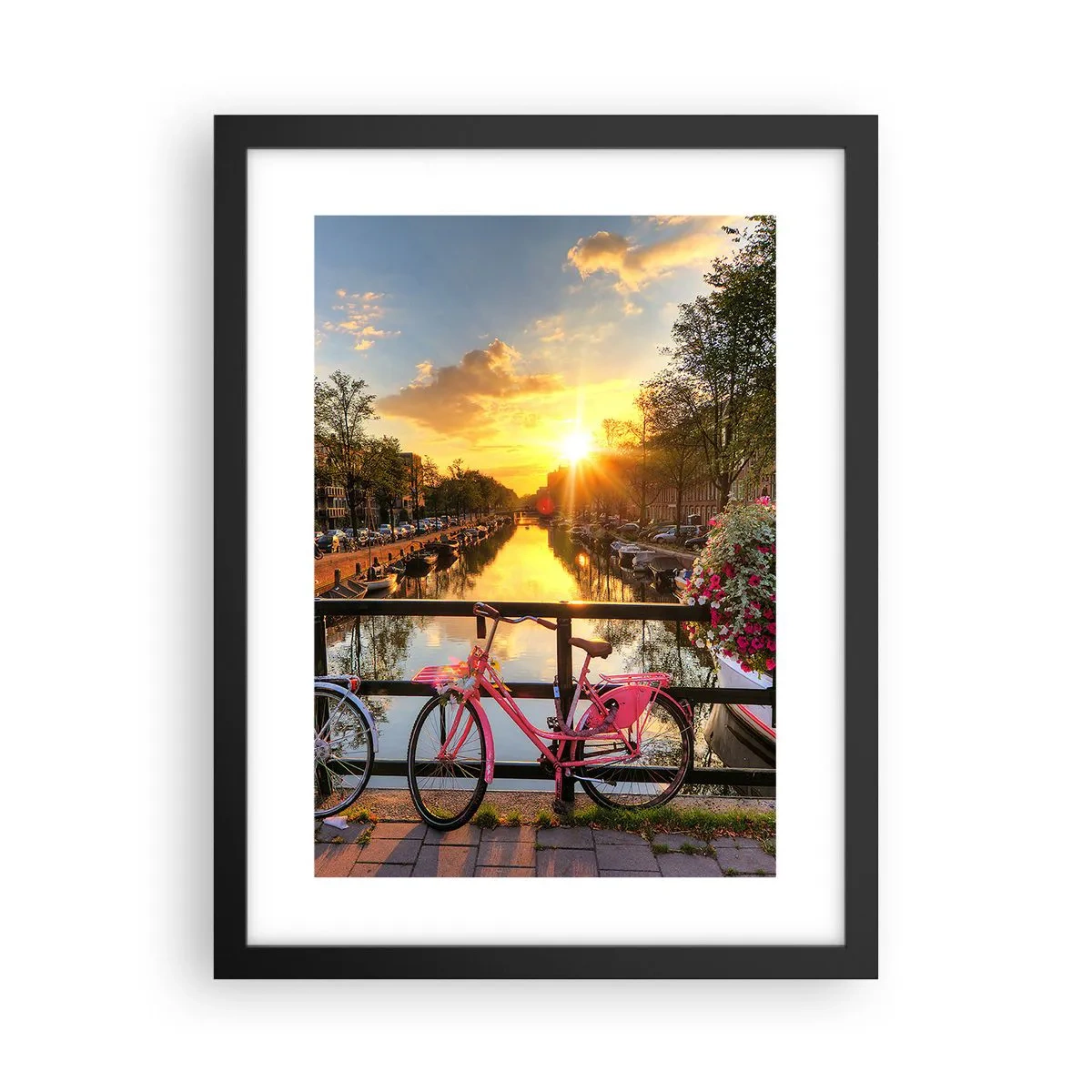 Poster in black frame - Spring Morning in Amsterdam - 30x40 cm
