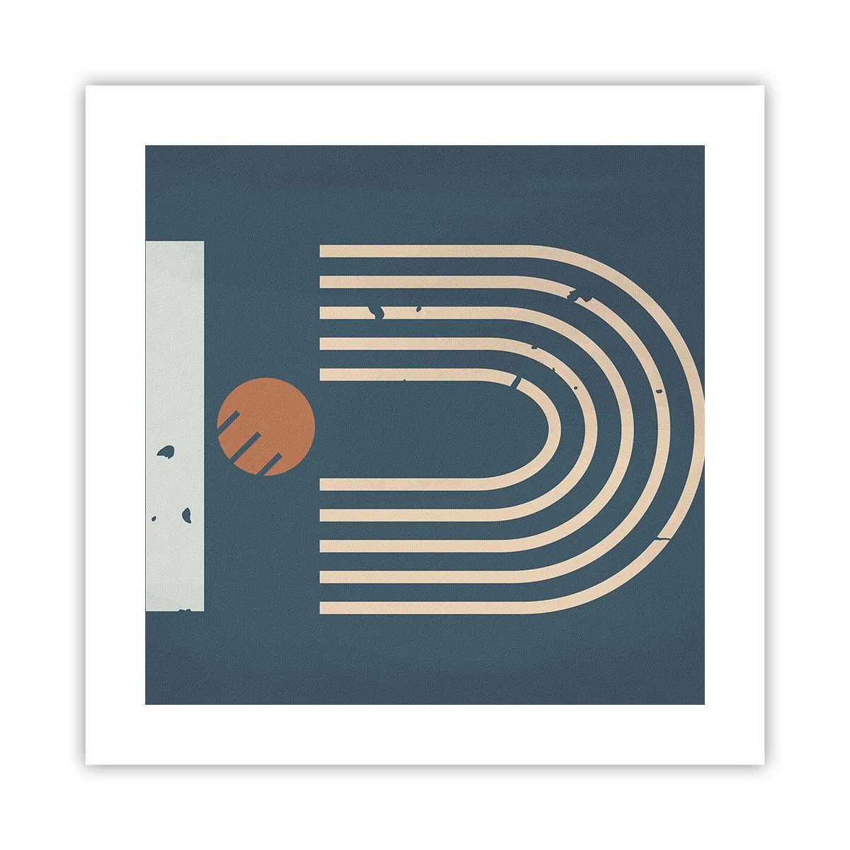 Poster - Geometry on Navy Blue - 40x40 cm