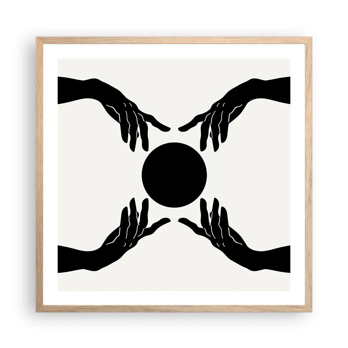 Poster in light oak frame - Secret Sign - 60x60 cm