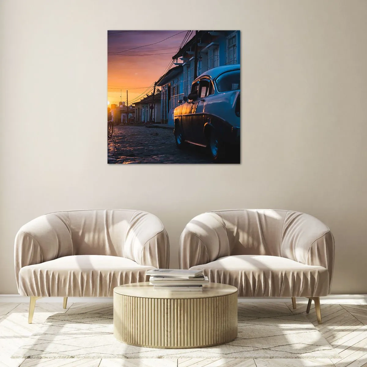Glass picture - Time Slows Down Here - 50x50 cm
